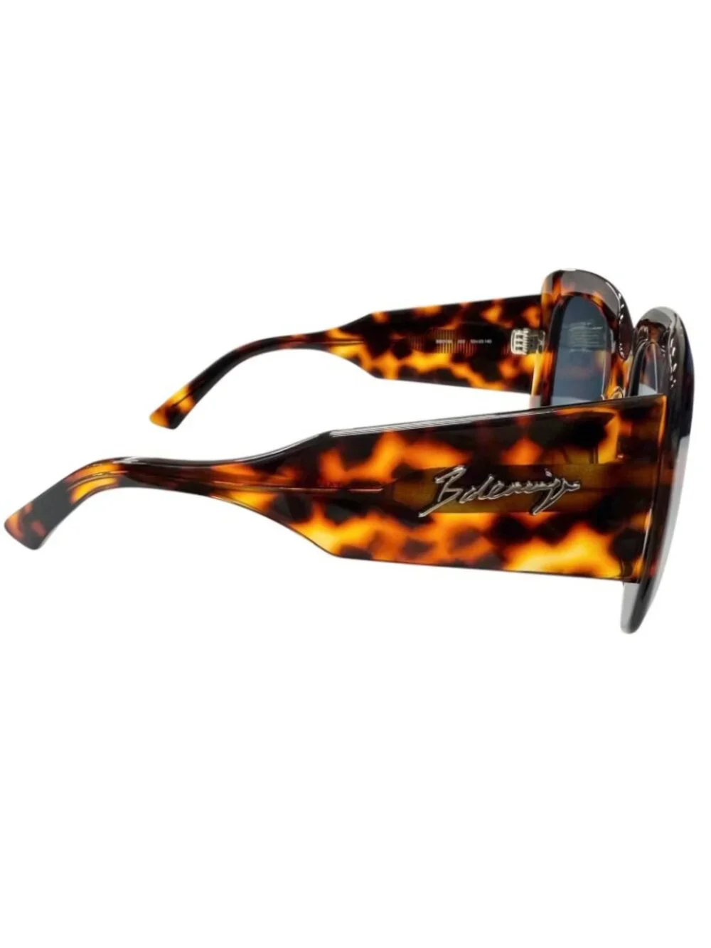 Balenciaga Tortoiseshell Pattern Sunglasses Eyewear Brown Blue Lens 53